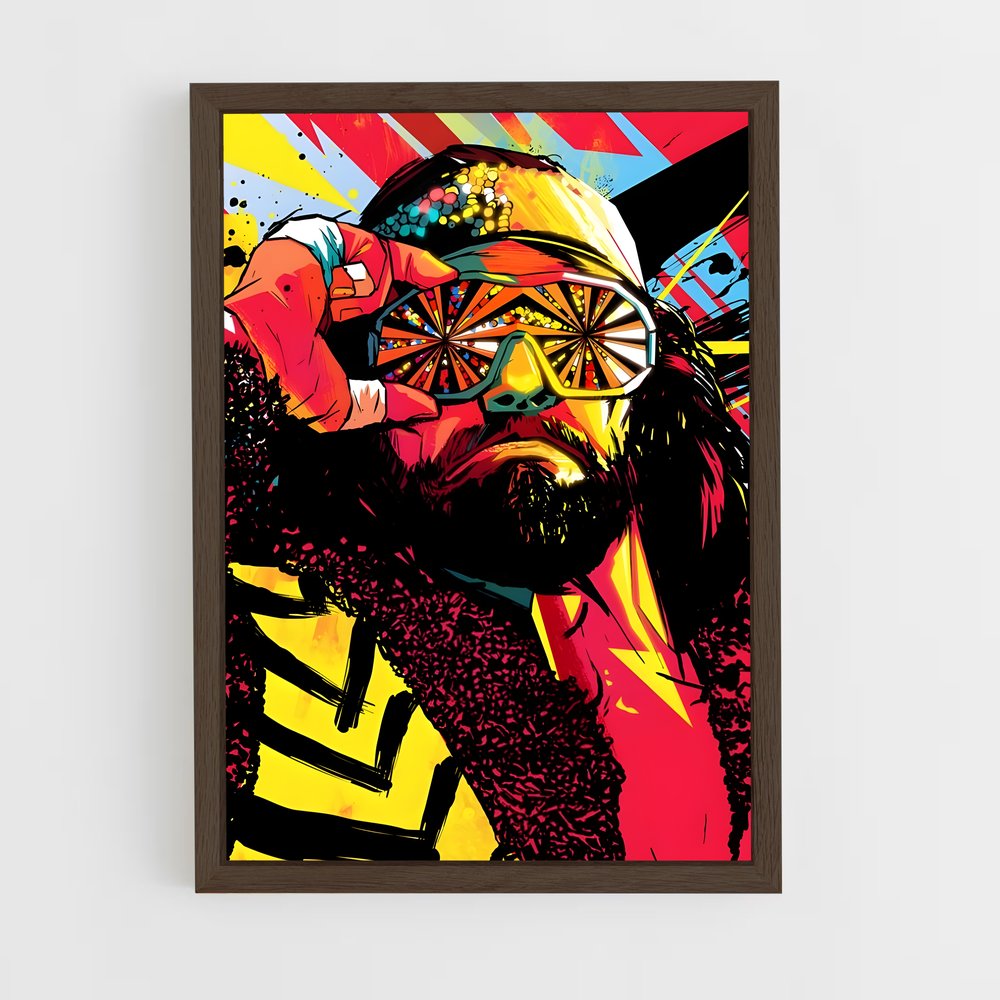 ap-macho man randy savage-3 cadre Bois foncé