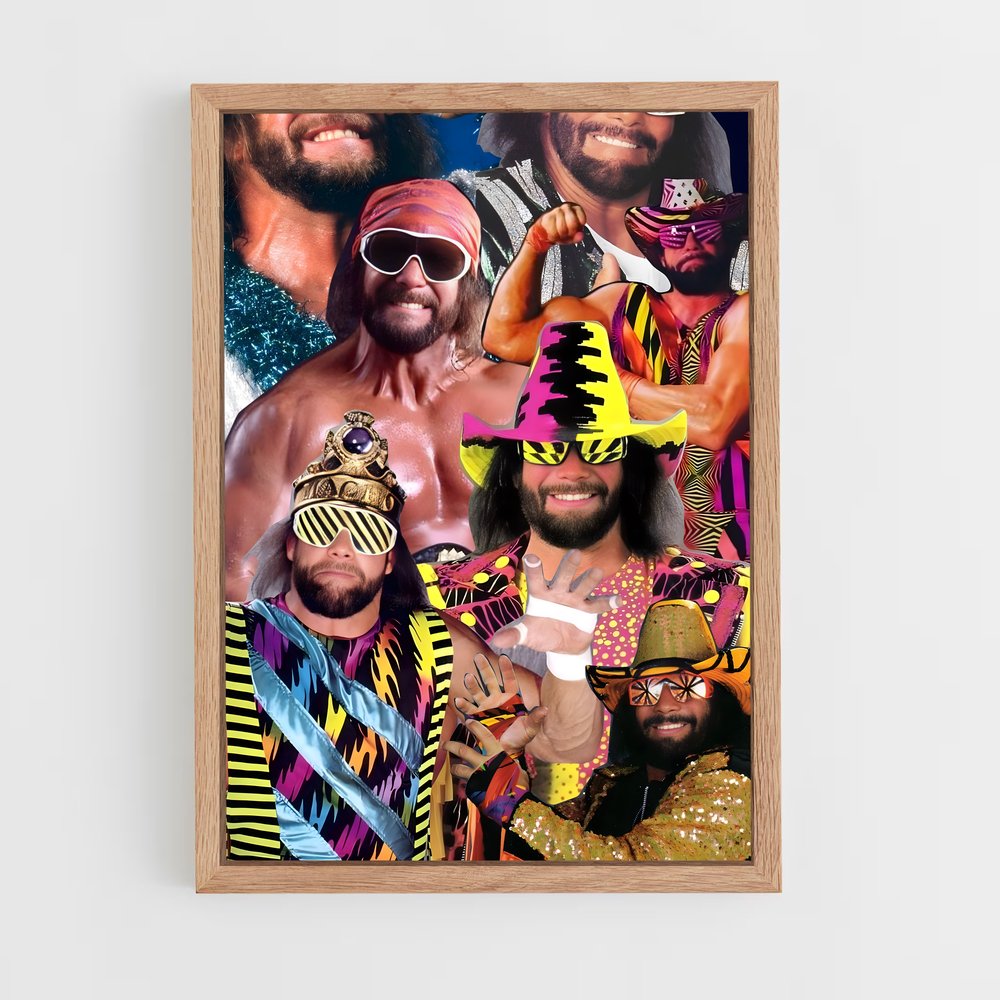 ap-macho man randy savage-4 cadre Bois clair