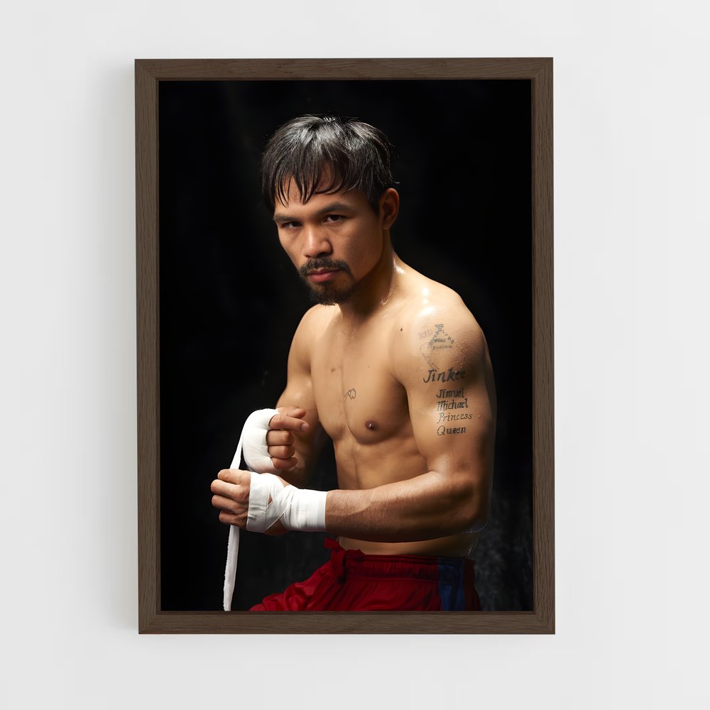 ap-manny pacquiao-2 cadre Bois foncé