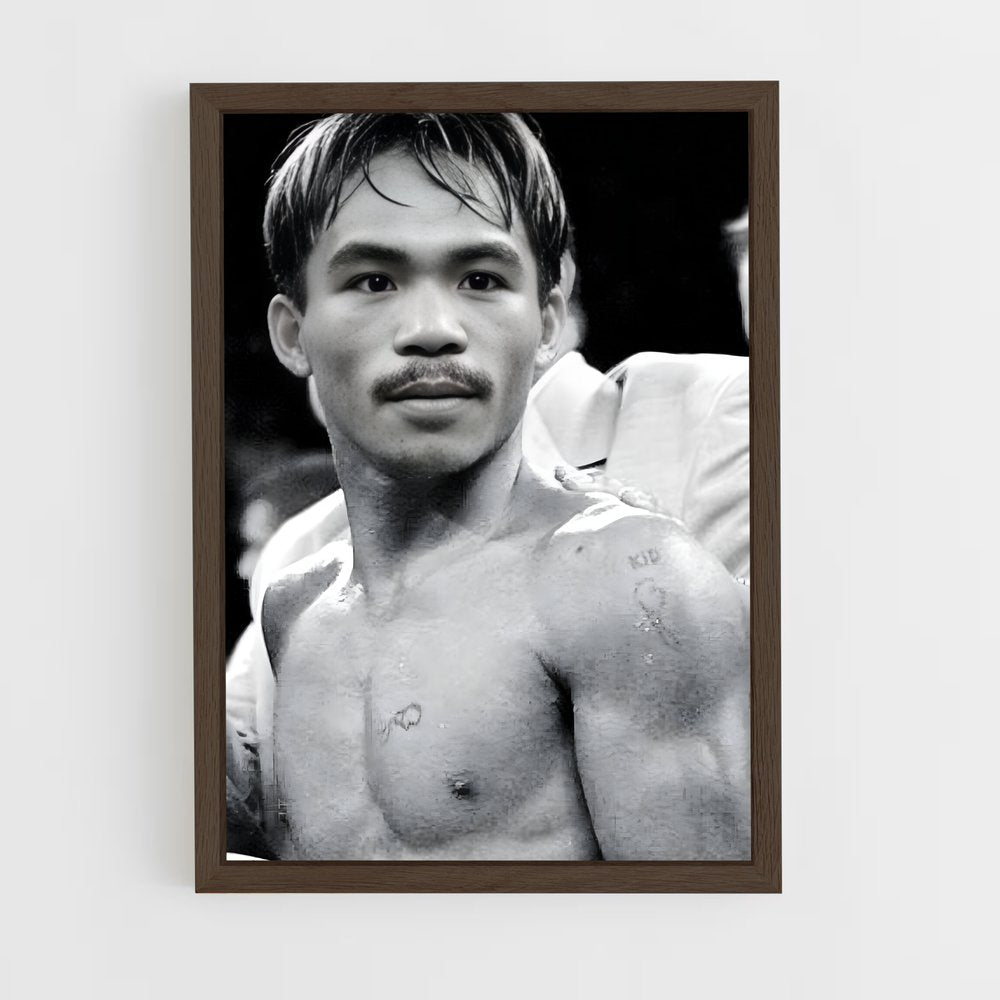 ap-manny pacquiao-8 cadre Bois foncé