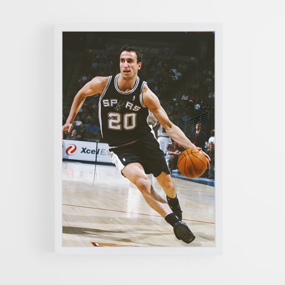 ap-manu ginobili-5 cadre Blanc