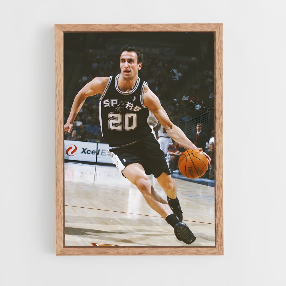 ap-manu ginobili-5 cadre Bois clair