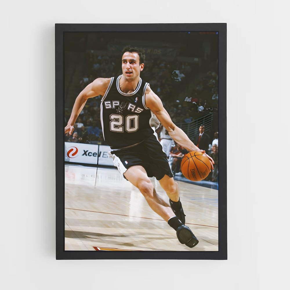 ap-manu ginobili-5 cadre Noir