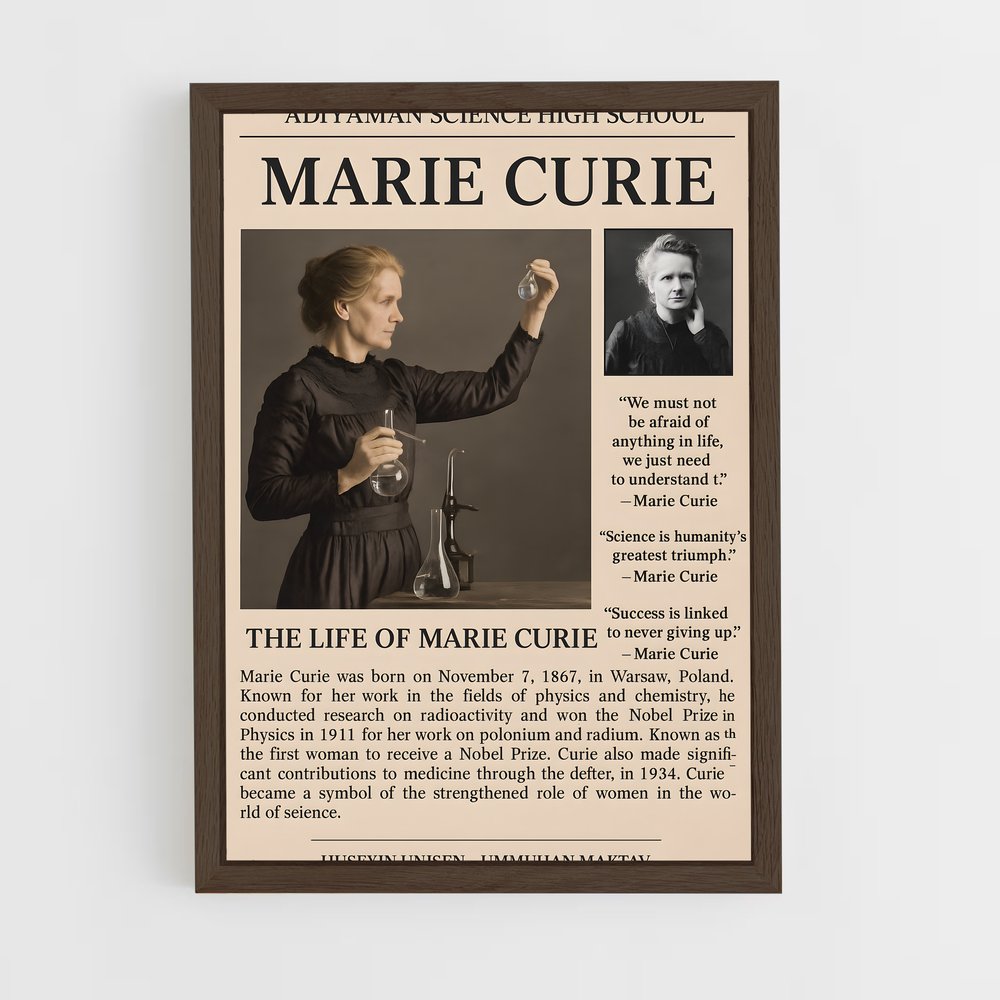 ap-marie curie-3 cadre Bois foncé