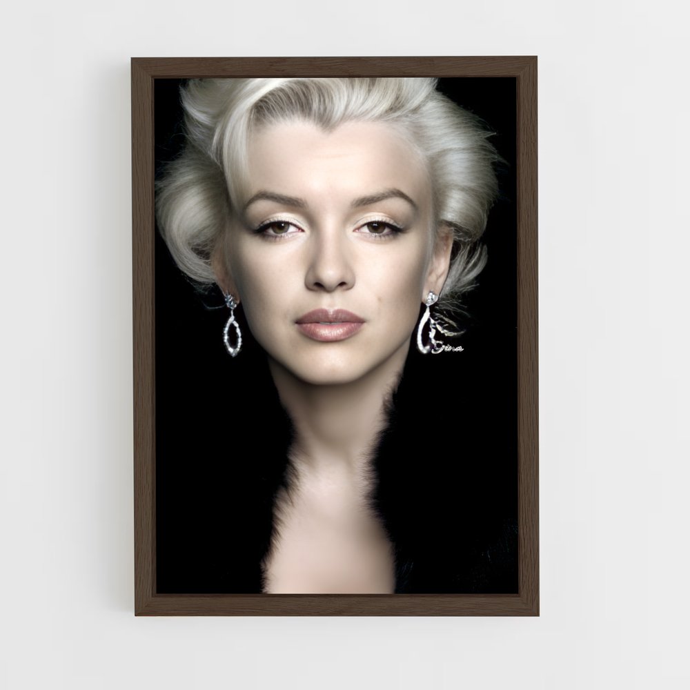 ap-marilyn monroe-5 cadre Bois foncé