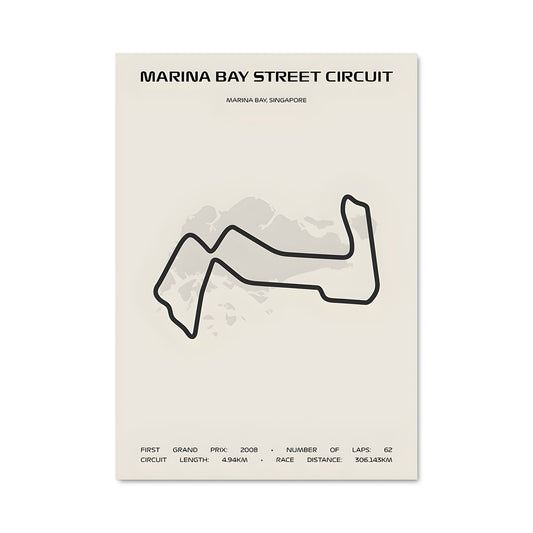 Poster Circuit Minimaliste Singapore