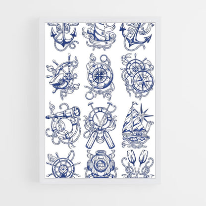 ap-maritime motifs-1 cadre Blanc