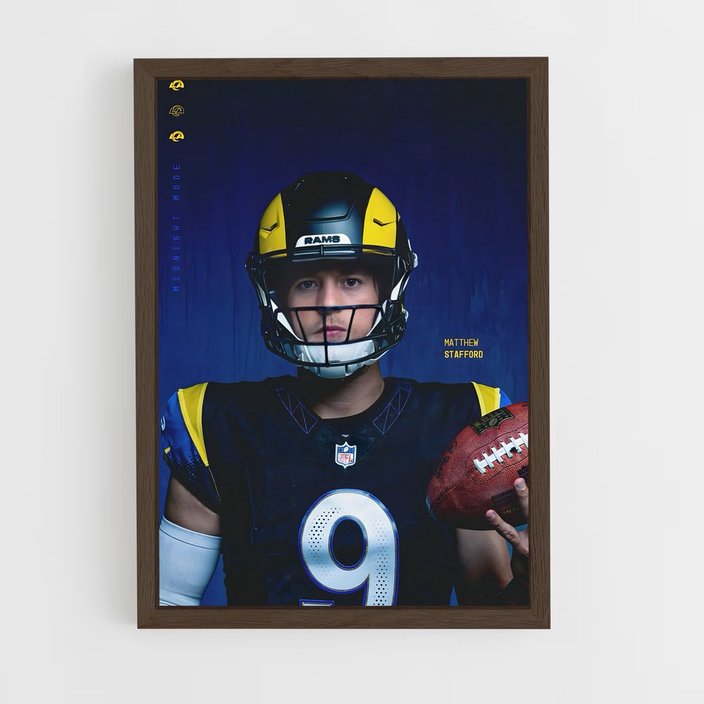 ap-matthew stafford-1 cadre Bois foncé