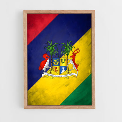 ap-mauritius flag-3 cadre Bois clair