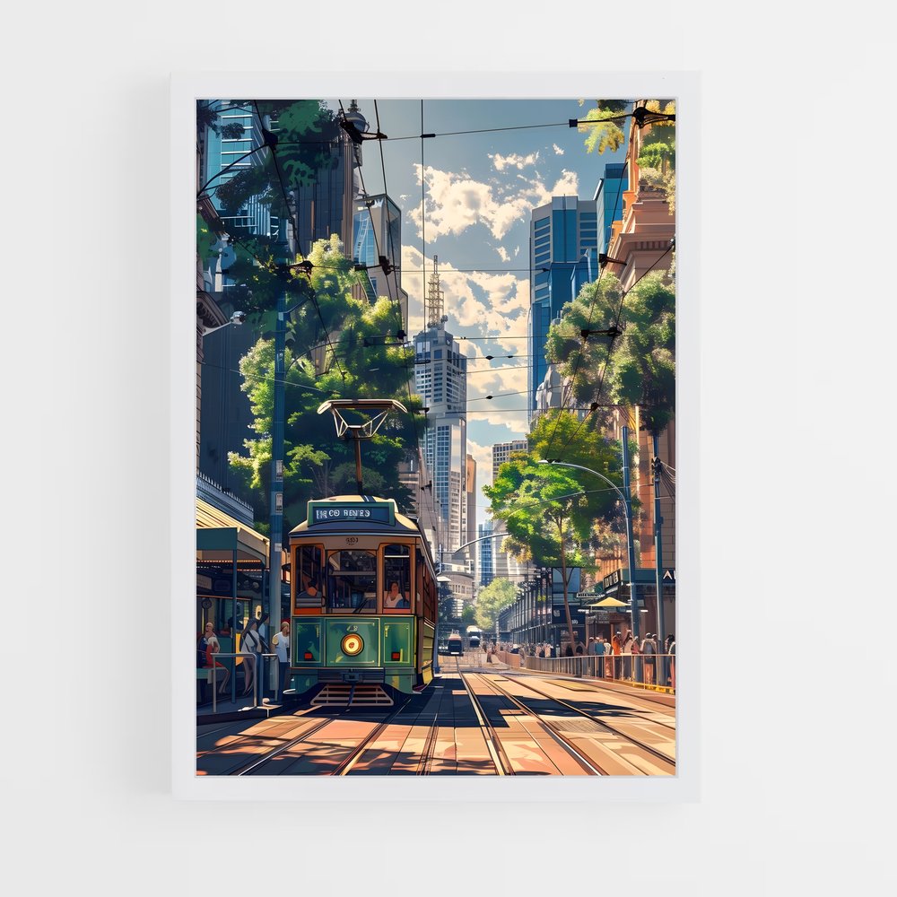 ap-melbourne tram-8 cadre Blanc