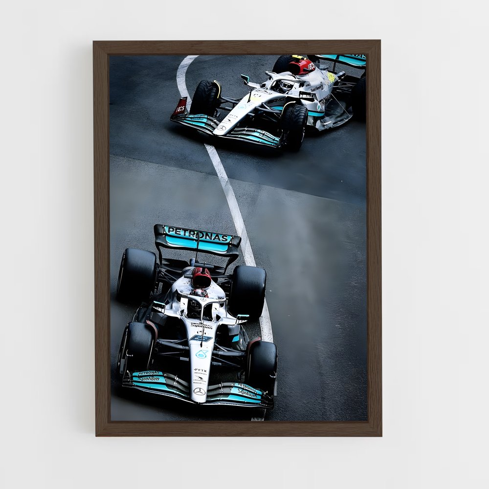 ap-mercedes-amg petronas f1 team-11 cadre Bois foncé