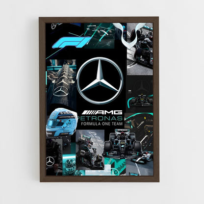 ap-mercedes-amg petronas f1 team-3 cadre Bois foncé