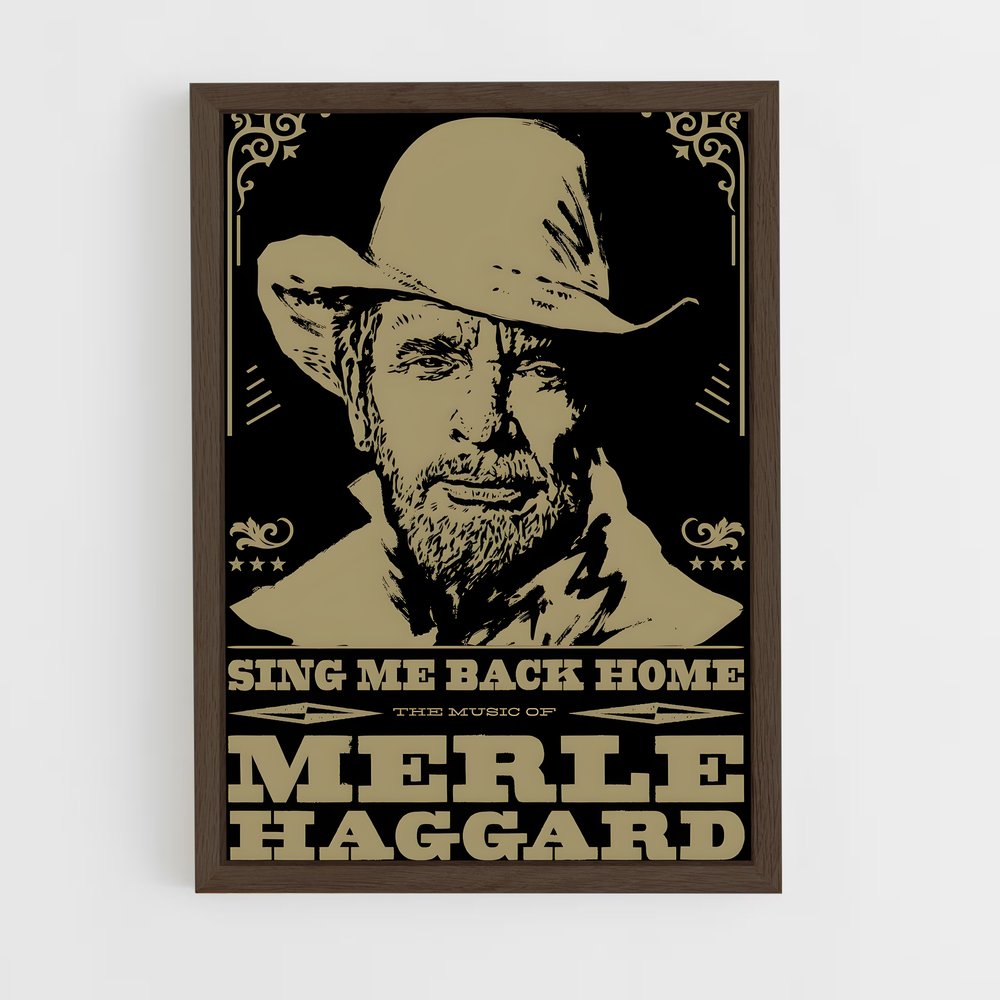ap-merle haggard-5 cadre Bois foncé