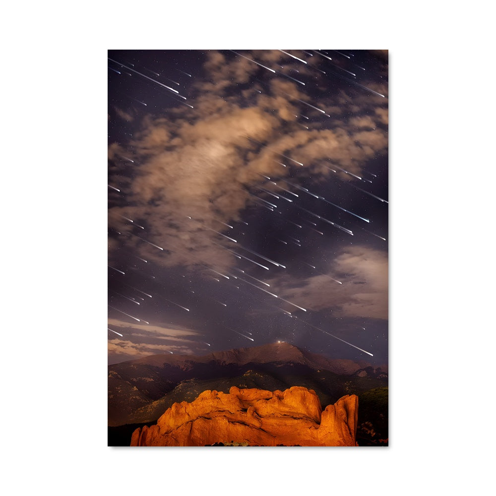 Poster Ciel Étoilé sur Rochers Rouges