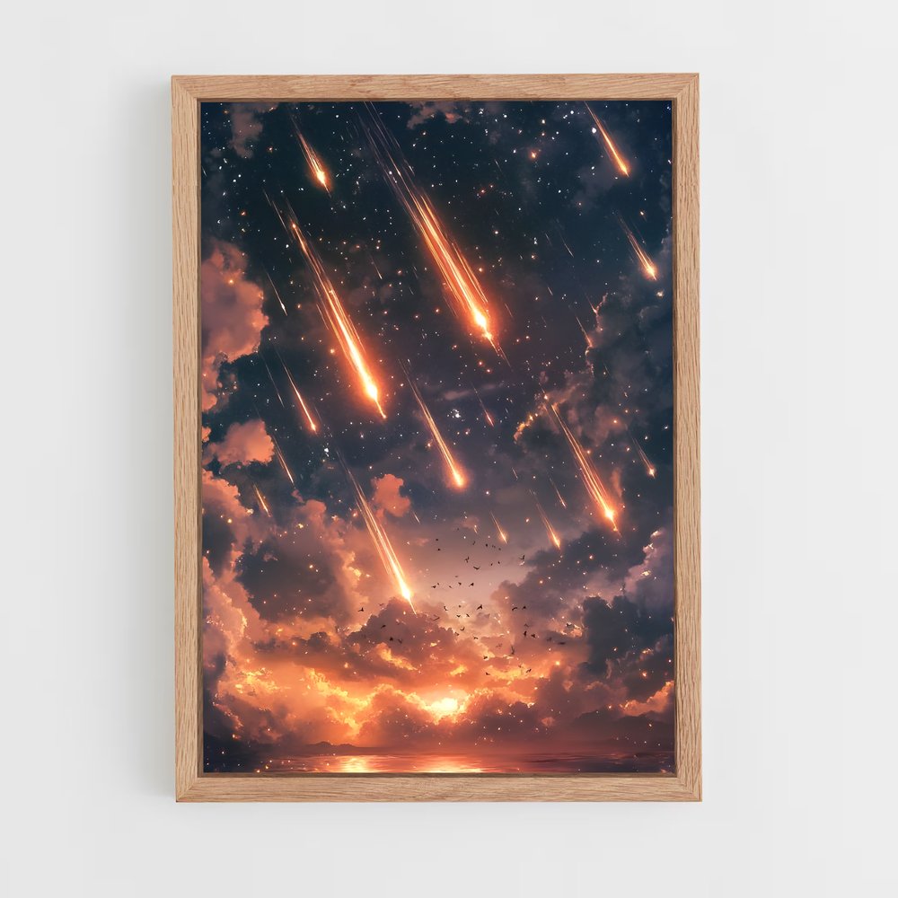 ap-meteor shower-2 cadre Bois clair