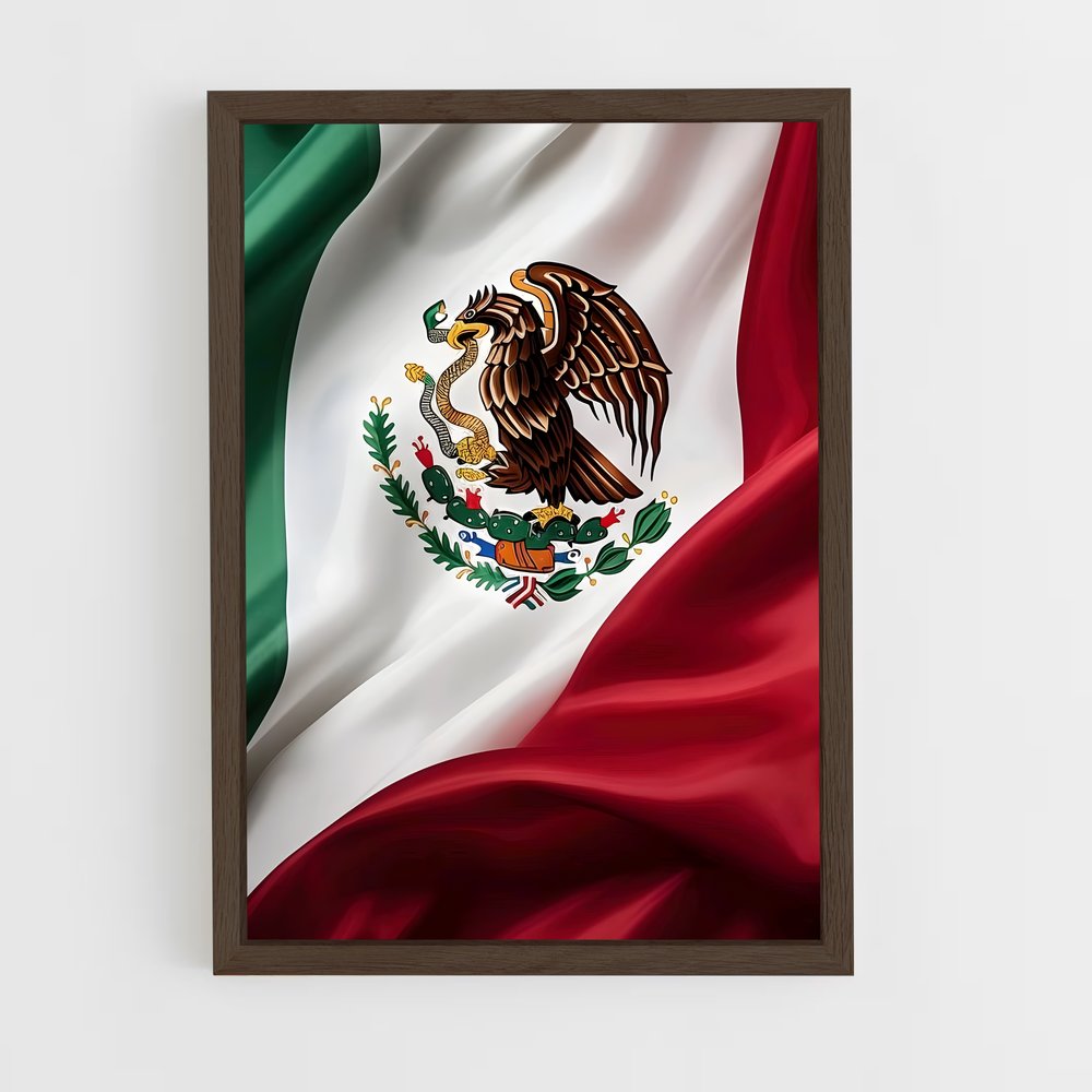 ap-mexico city flag-1 cadre Bois foncé