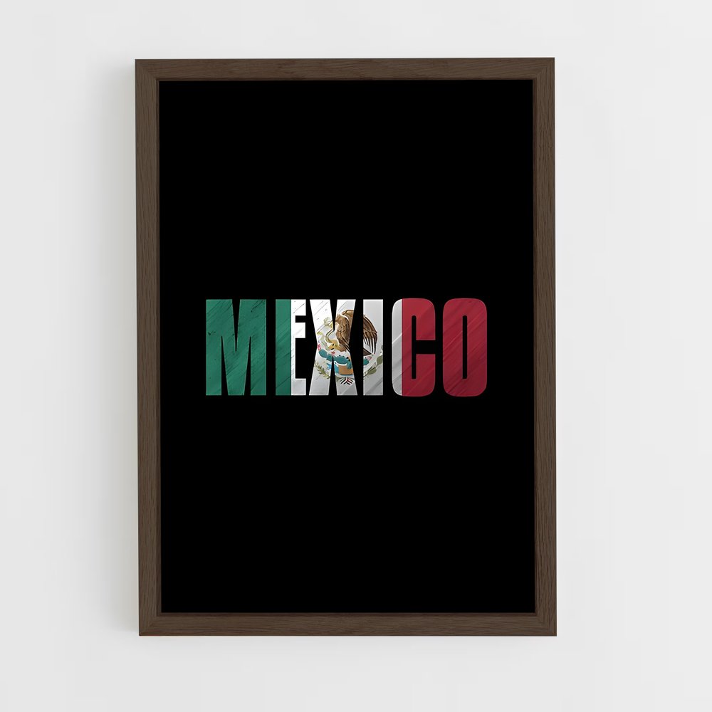 ap-mexico flag-1 cadre Bois foncé