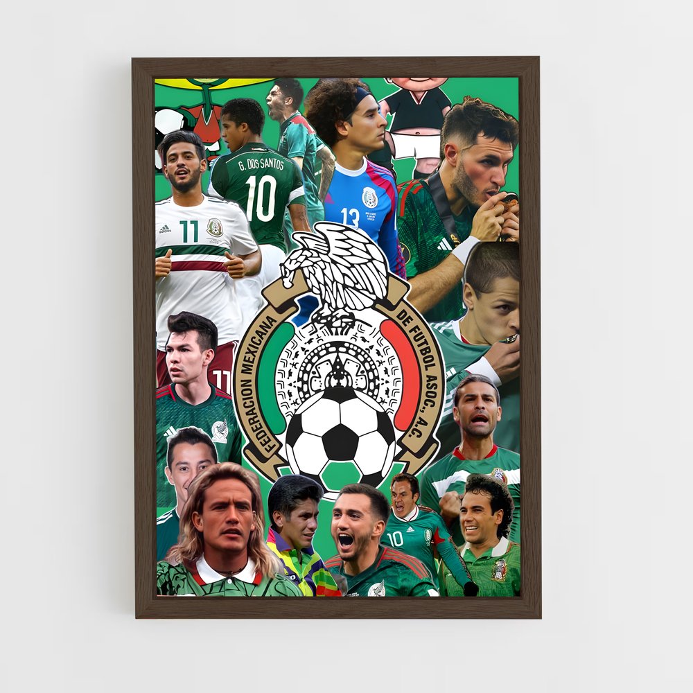 ap-mexico national football team-3 cadre Bois foncé