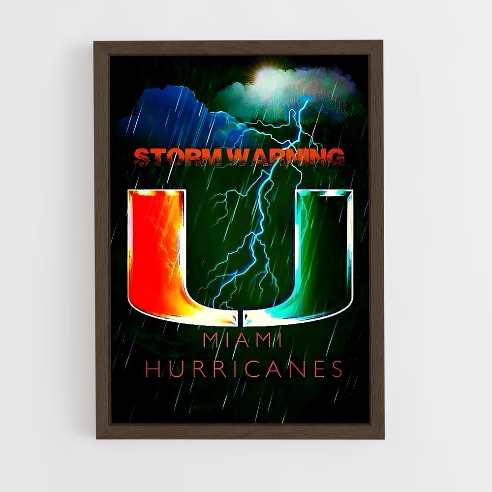ap-miami hurricanes-1 cadre Bois foncé