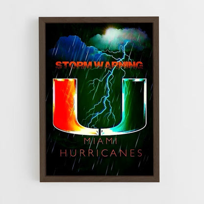 ap-miami hurricanes-1 cadre Bois foncé
