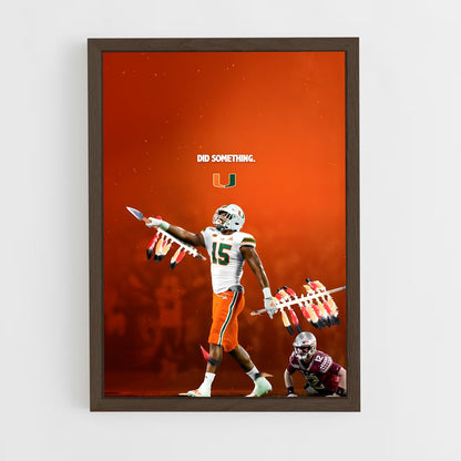 ap-miami hurricanes-7 cadre Bois foncé