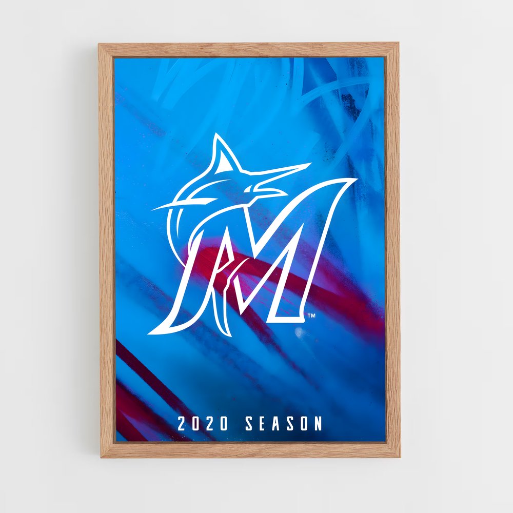ap-miami marlins-6 cadre Bois clair