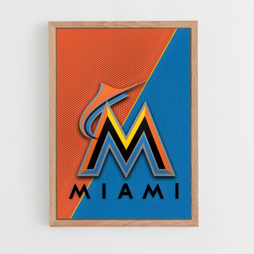 ap-miami marlins-8 cadre Bois clair