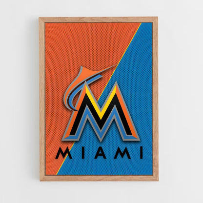 ap-miami marlins-8 cadre Bois clair