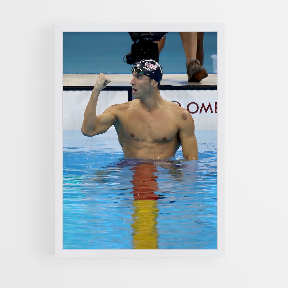 ap-michael phelps-5 cadre Blanc