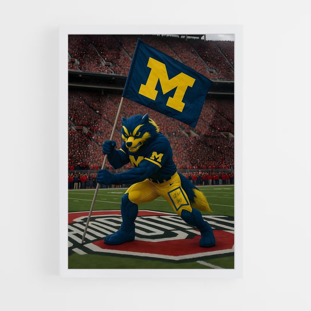 ap-michigan wolverines-1 cadre Blanc