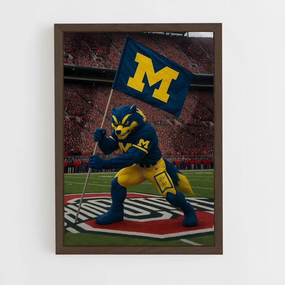 ap-michigan wolverines-1 cadre Bois foncé