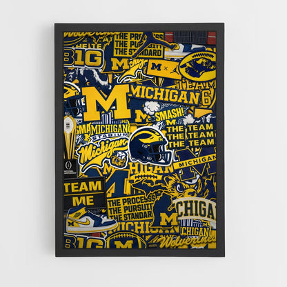 ap-michigan wolverines-2 cadre Noir