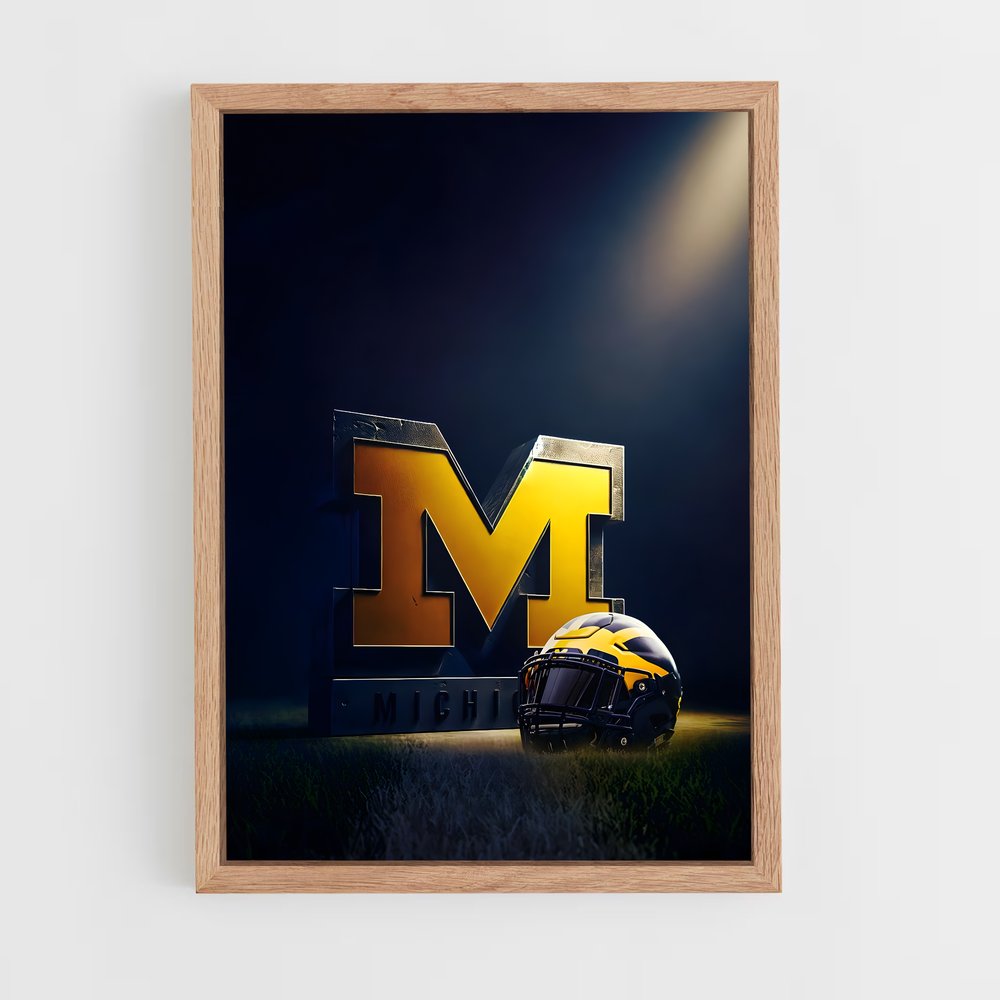 ap-michigan wolverines-5 cadre Bois clair