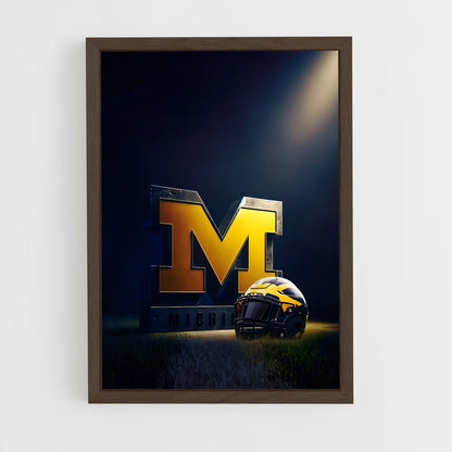 ap-michigan wolverines-5 cadre Bois foncé