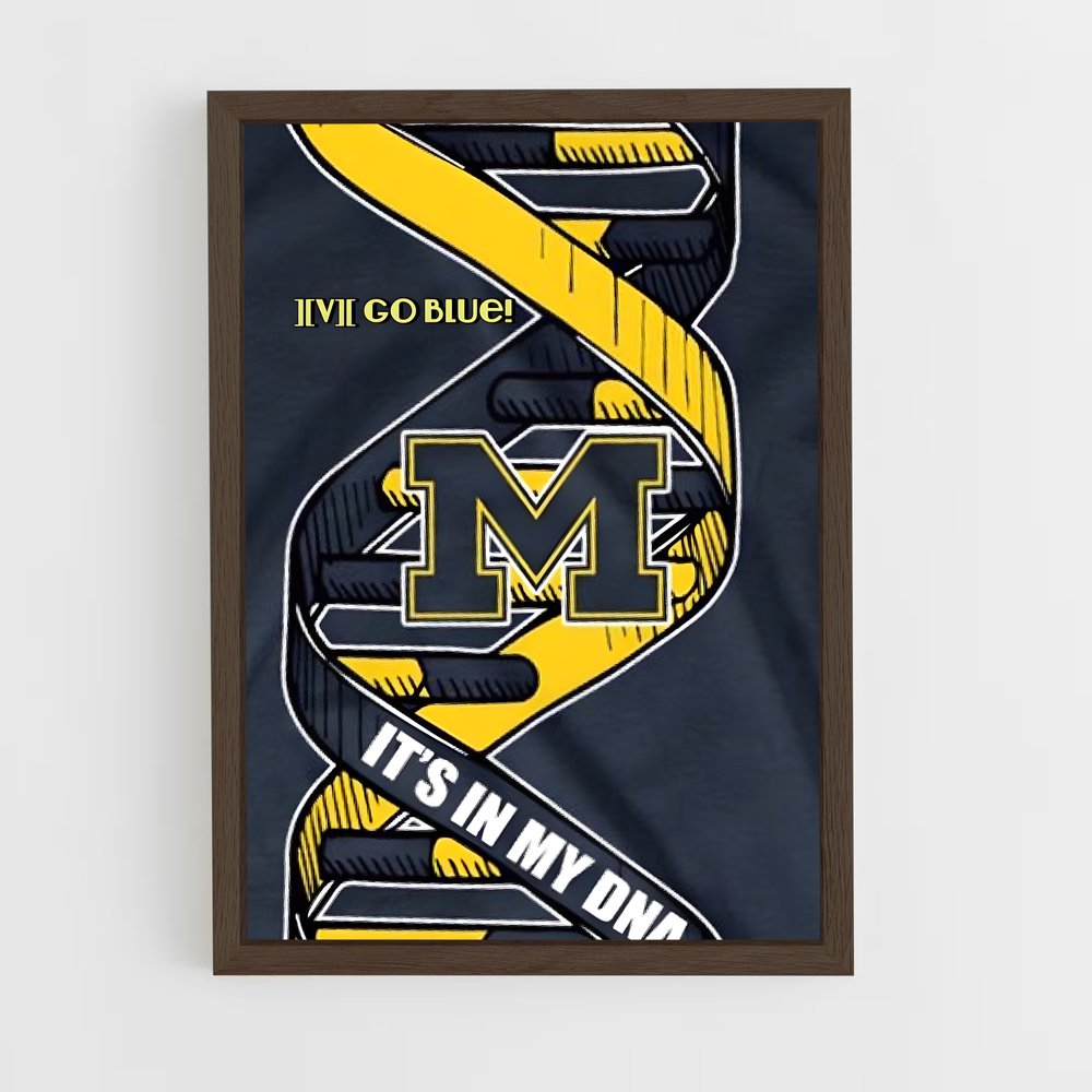 ap-michigan wolverines-7 cadre Bois foncé