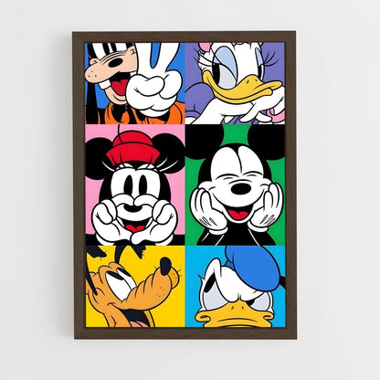 ap-mickey mouse-4 cadre Bois foncé