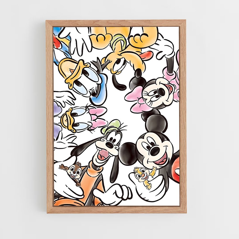 ap-mickey mouse-9 cadre Bois clair