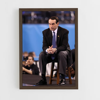 ap-mike krzyzewski-1 cadre Bois foncé