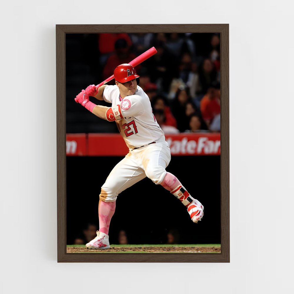 ap-mike trout-2 cadre Bois foncé