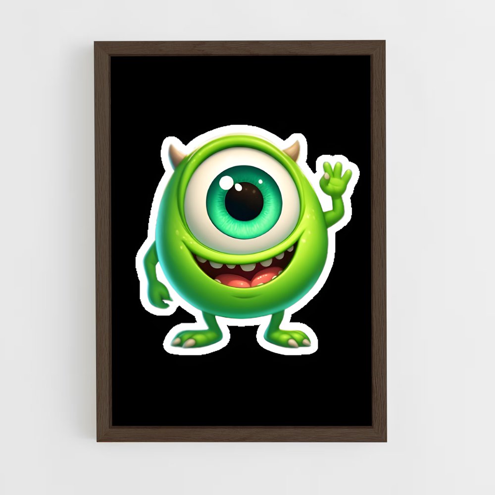 ap-mike wazowski-3 cadre Bois foncé