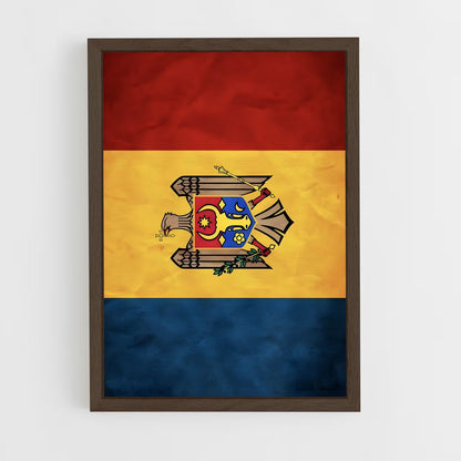 ap-moldova flag-1 cadre Bois foncé