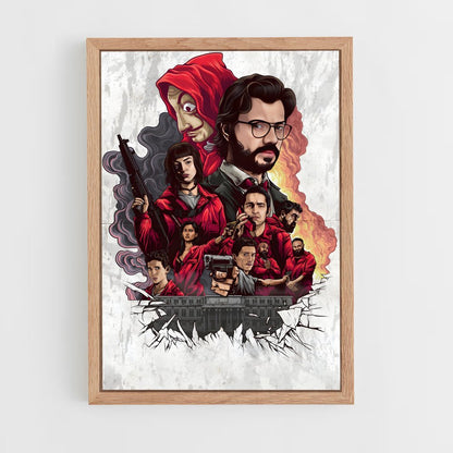 ap-money heist la casa de papel-1 cadre Bois clair