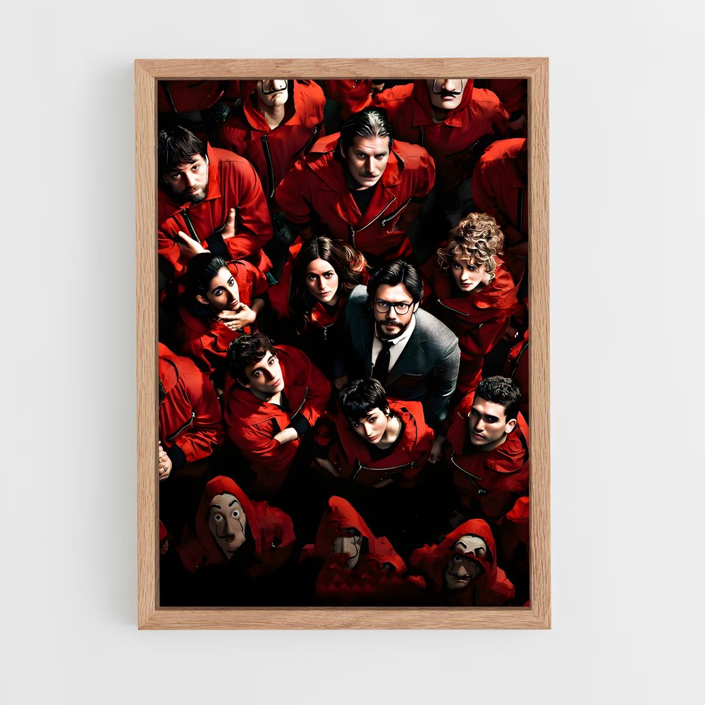 ap-money heist la casa de papel-6 cadre Bois clair