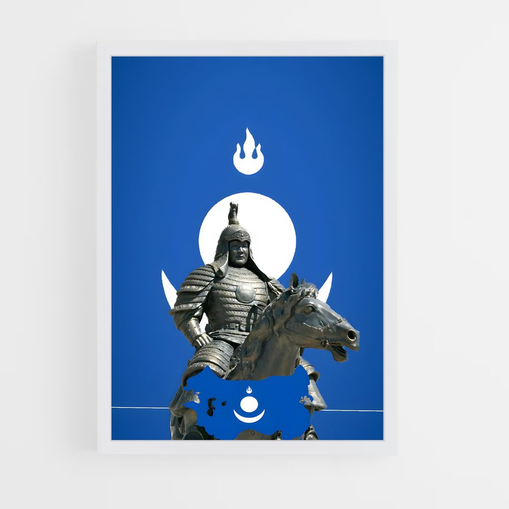 ap-mongol empire flag-1 cadre Blanc