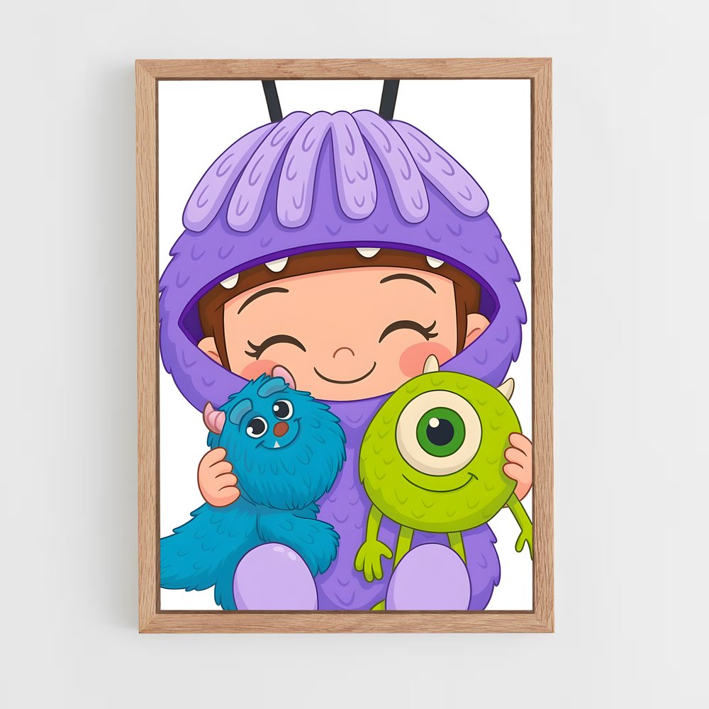 ap-monsters inc-11 cadre Bois clair