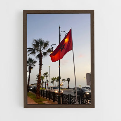 ap-morocco flag-1 cadre Bois foncé
