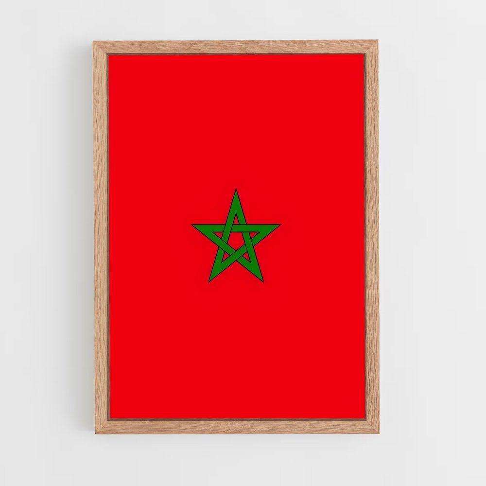 ap-morocco flag-5 cadre Bois clair