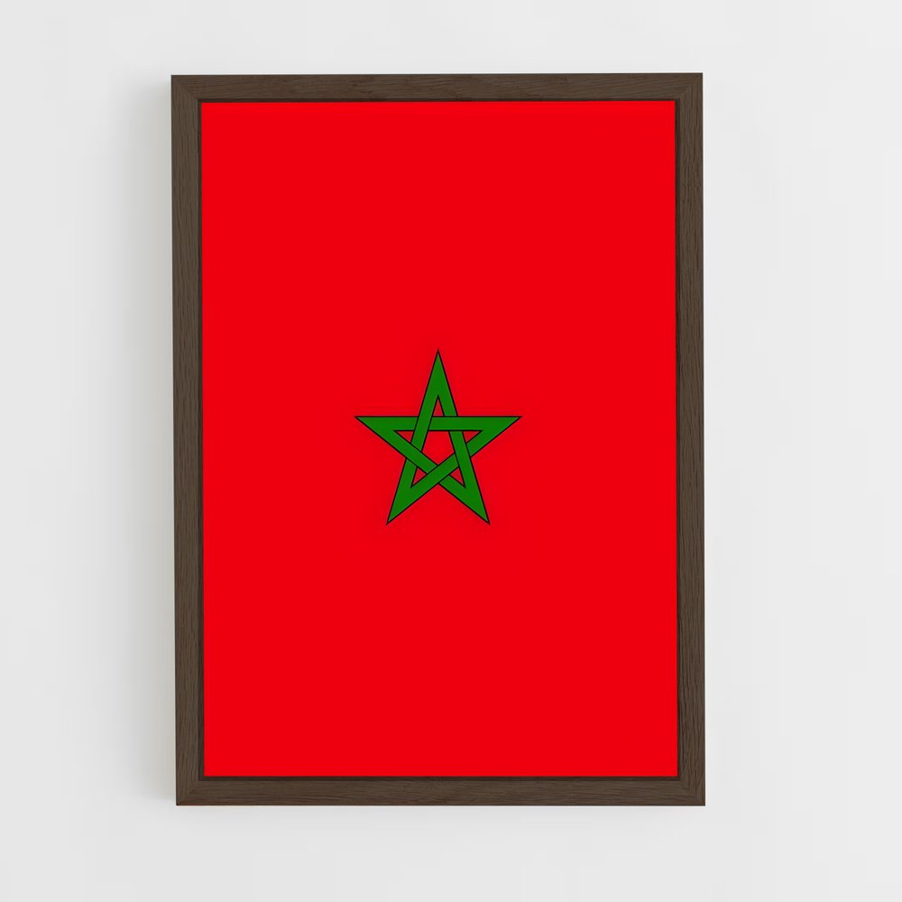 ap-morocco flag-5 cadre Bois foncé