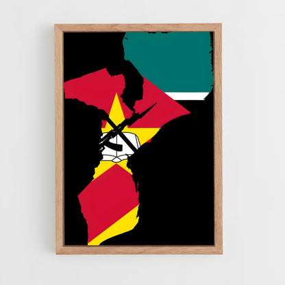 ap-mozambique flag-1 cadre Bois clair