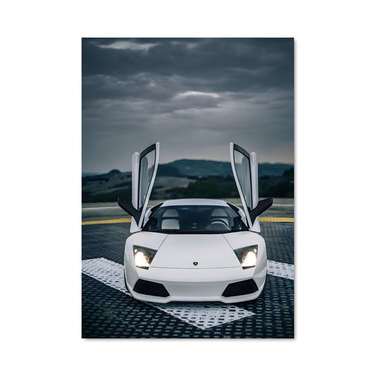 Poster Lamborghini Blanc